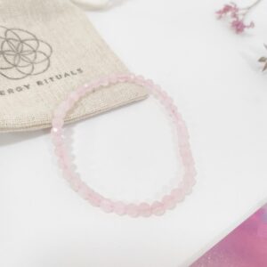 Pulsera Cuarzo Rosa Facetado