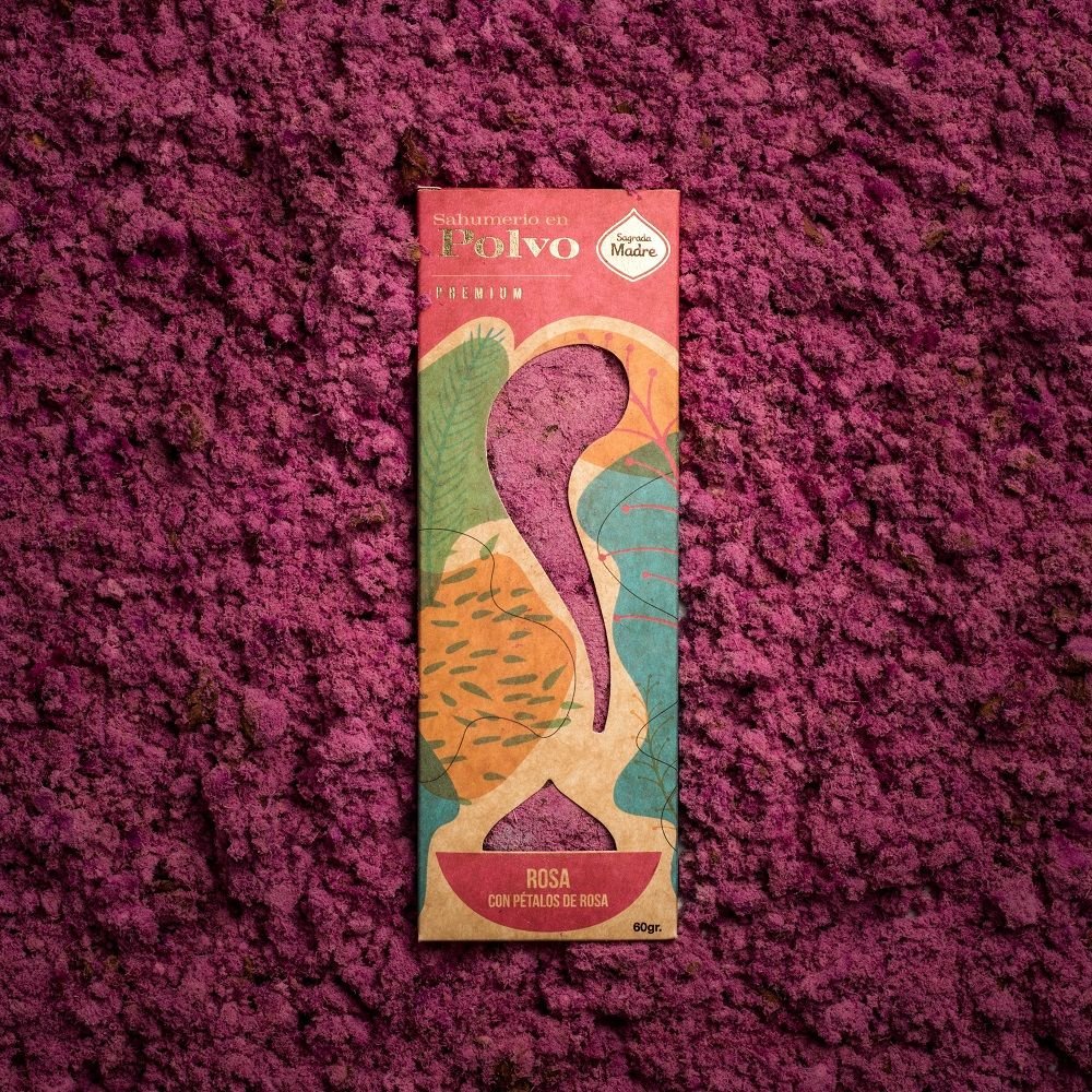 Incienso en polvo de Rosa y pétalos de rosa