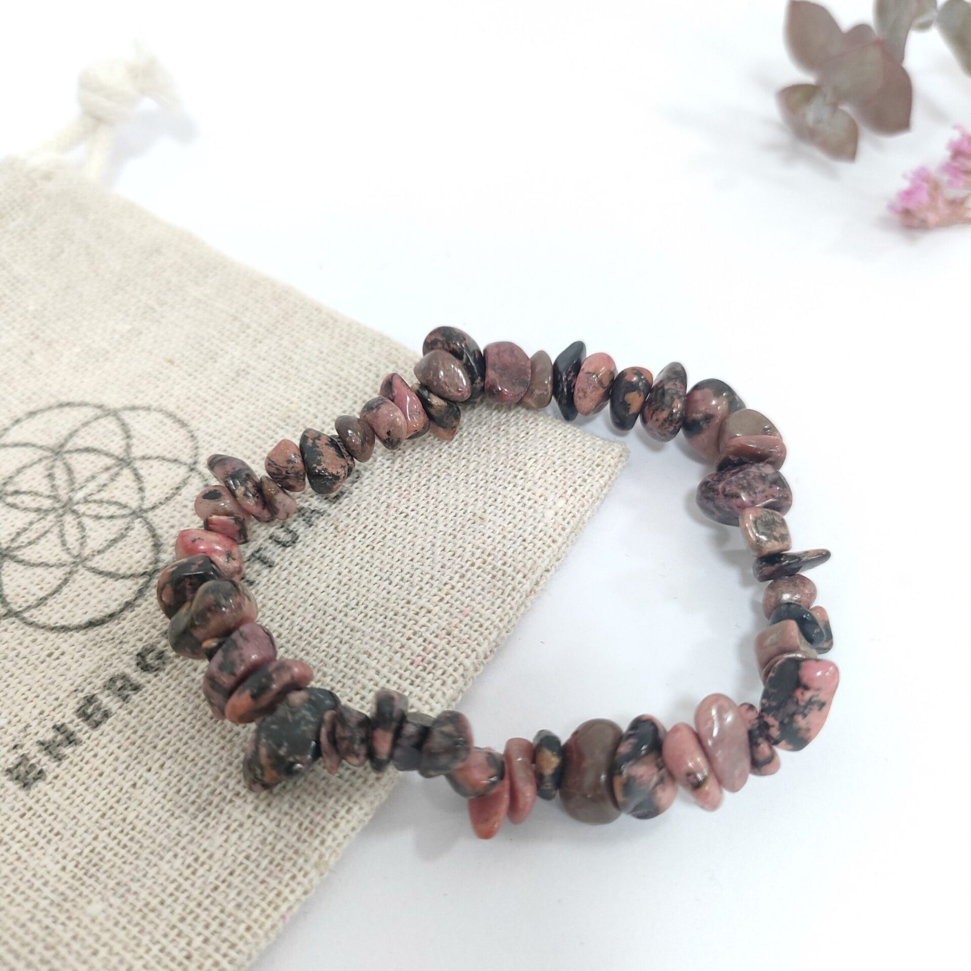 Pulsera Rodonita chip - Imagen 2