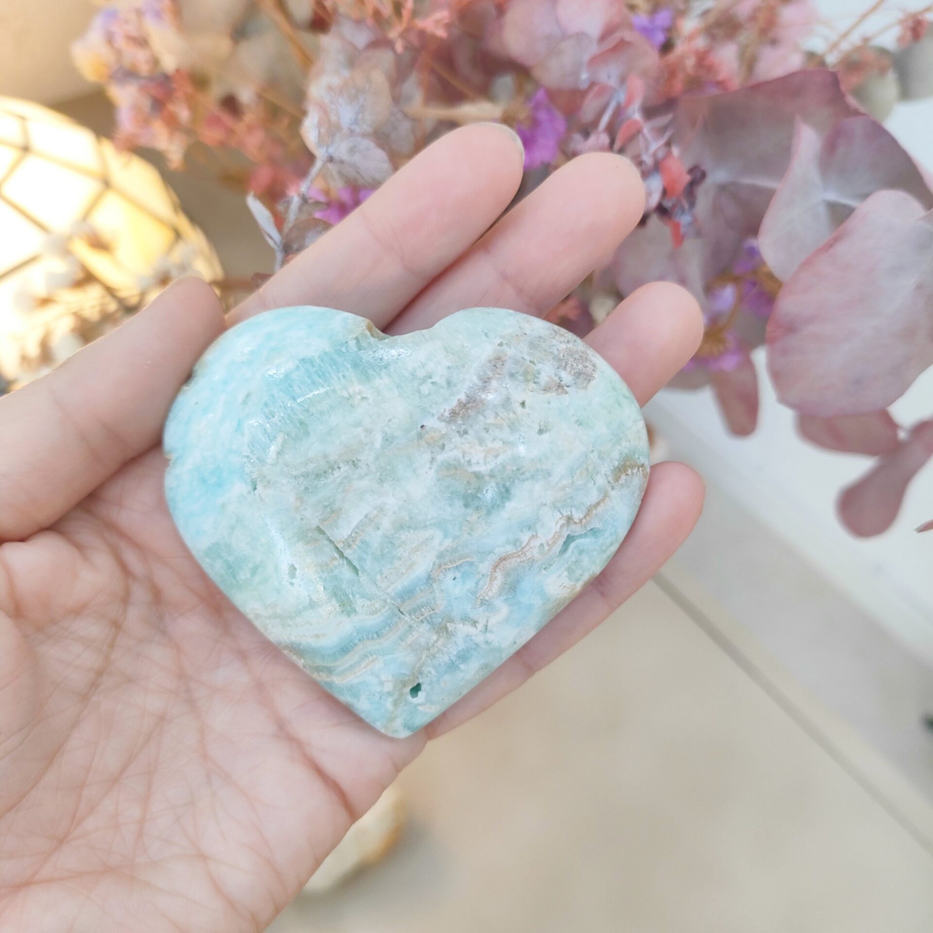 Corazón de Aragonito Azul