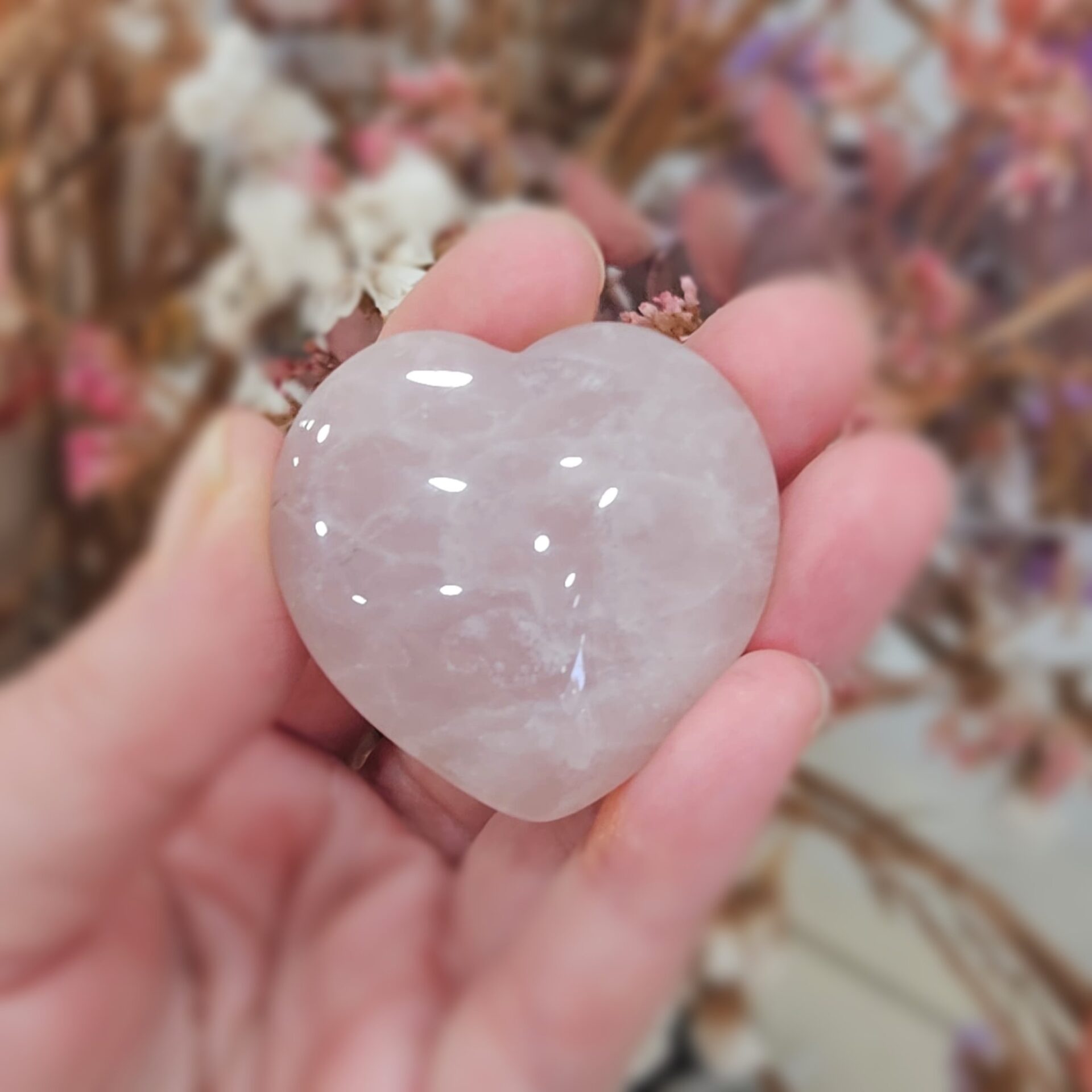 Corazón de Cuarzo Rosa