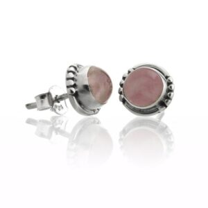 Pendientes Cuarzo Rosa plata
