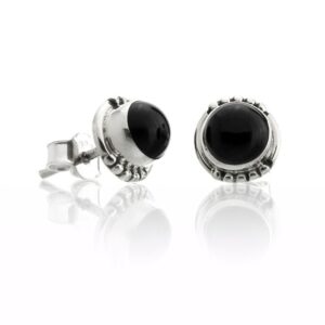 Pendientes Ónix plata