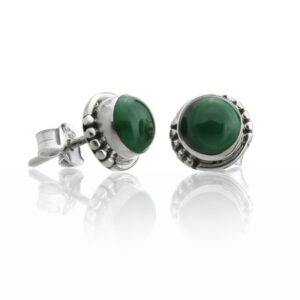 Pendientes Malaquita plata