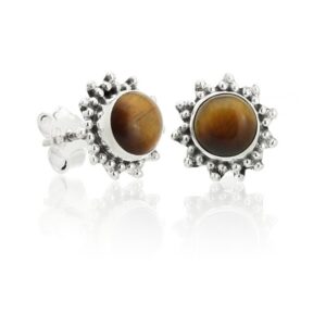 Pendientes Ojo de Tigre plata