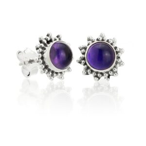 Pendientes Amatista plata