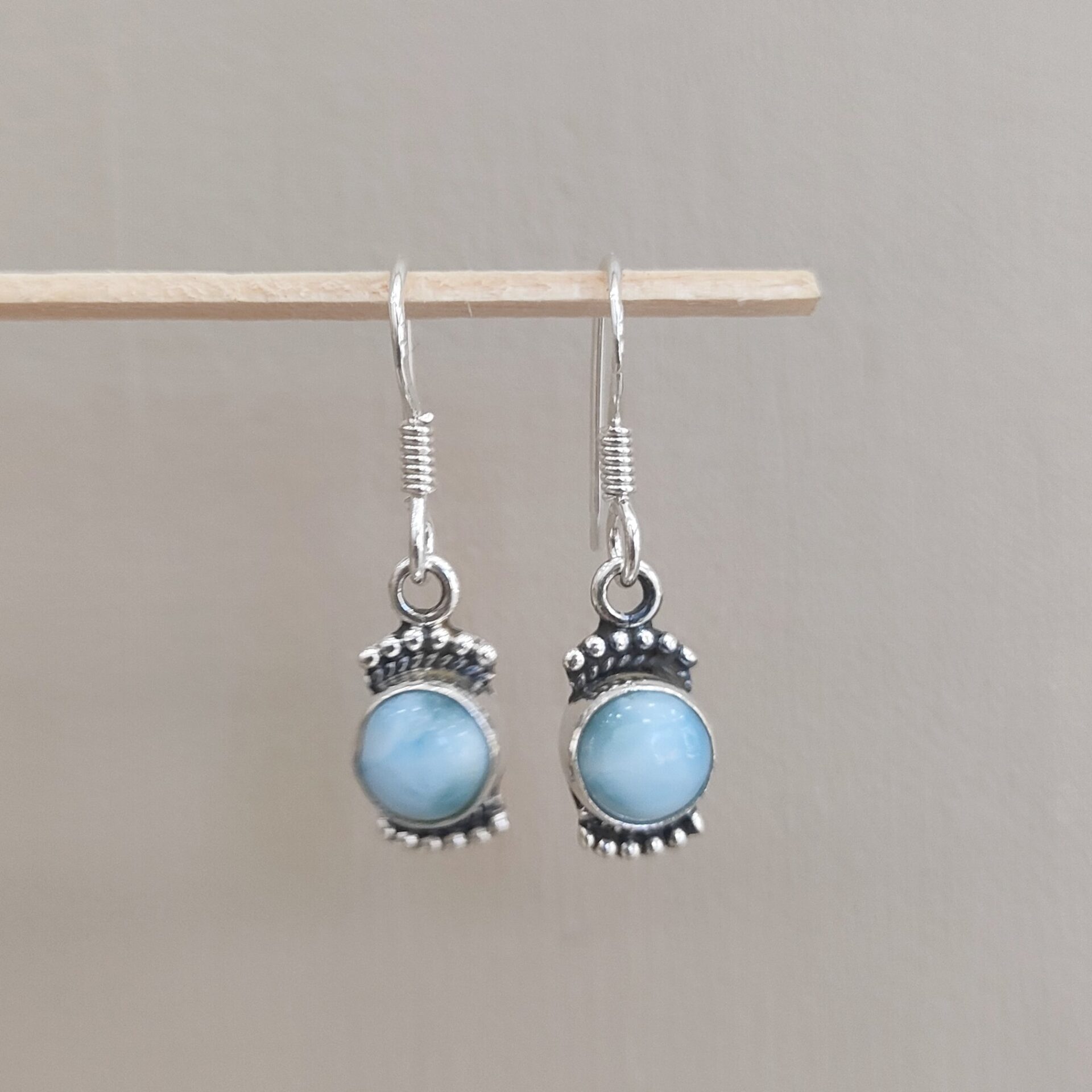 Pendientes Larimar en plata