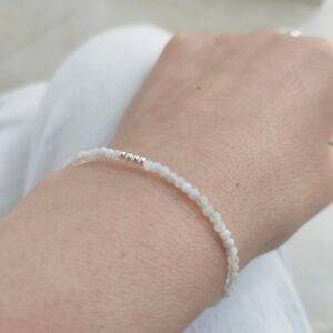 Pulsera Piedra Luna facetada y plata