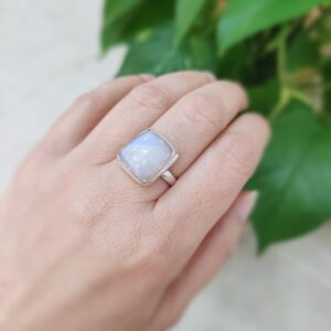 Anillo Piedra Luna ajustable