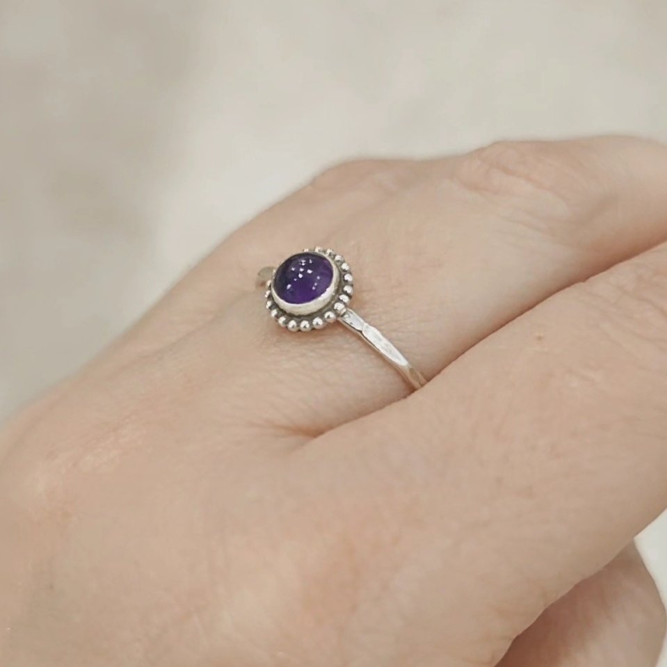 Anillo Amatista plata. Tallas - Imagen 2