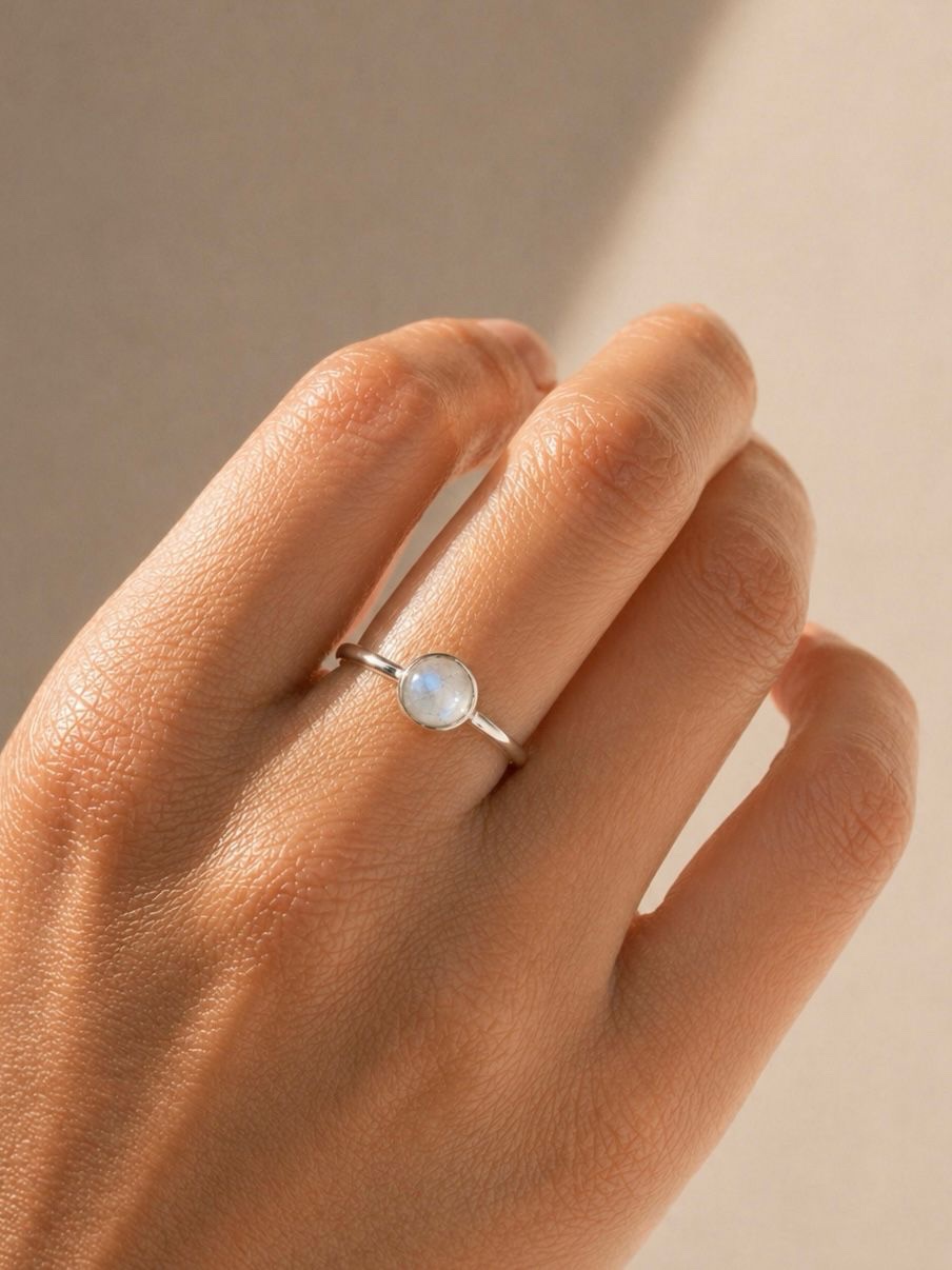 Anillo Piedra Luna- Intuición, nuevos comienzos