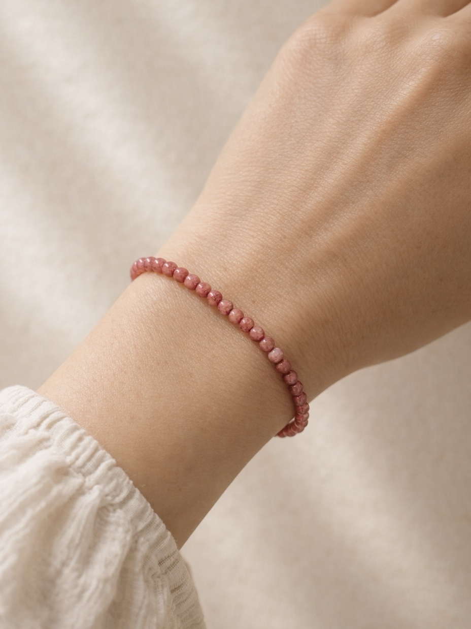 Pulsera Rodonita-Equilibrio emocional- Muñeca pequeña - Imagen 2