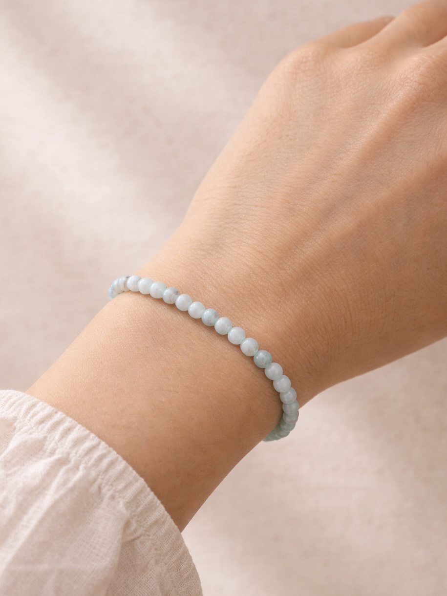 Pulsera Amazonita-Calma y Expresión- Muñeca pequeña - Imagen 2