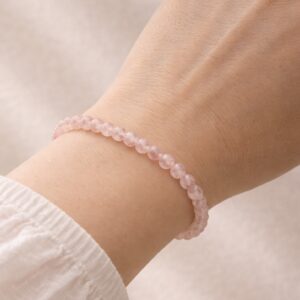 Pulsera Cuarzo Rosa-Amor y equilibrio emocional- Muñeca pequeña