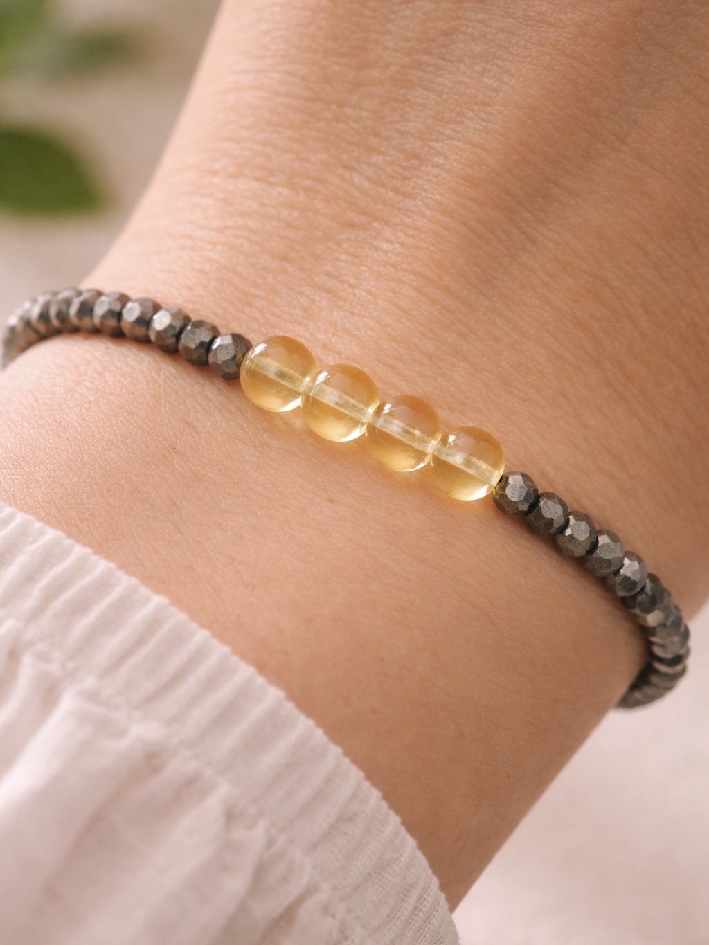 Pulsera Pirita y Citrino – Abundancia y Energía de Acción - Imagen 2