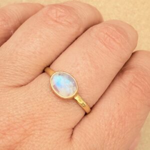 Anillo Piedra Luna. Talla 14 y talla 18
