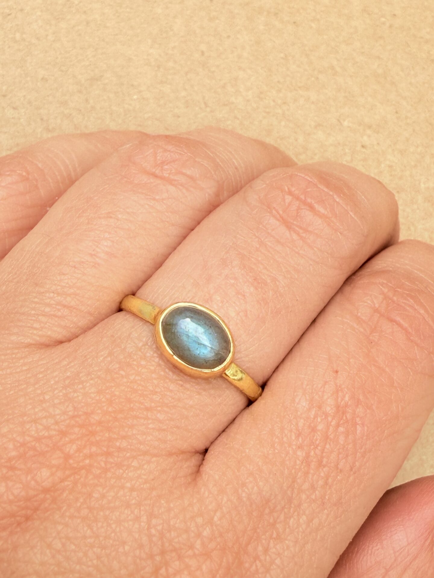 Anillo Labradorita. Talla 14 y talla 18