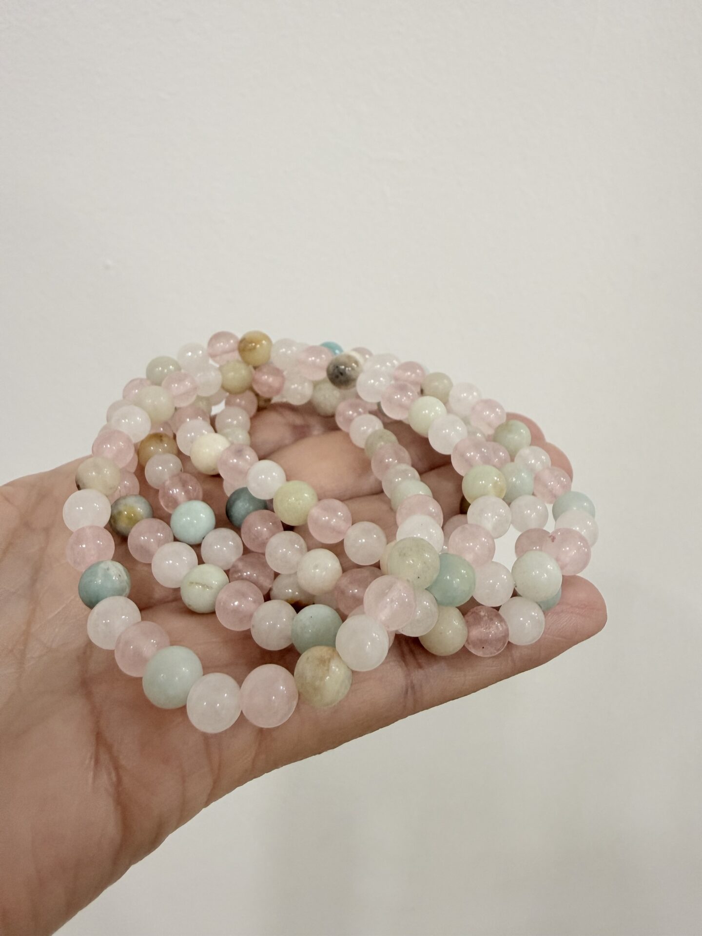Pulsera Cuarzo, Cuarzo Rosa y Amazonita. Calma y Equilibrio - Imagen 2