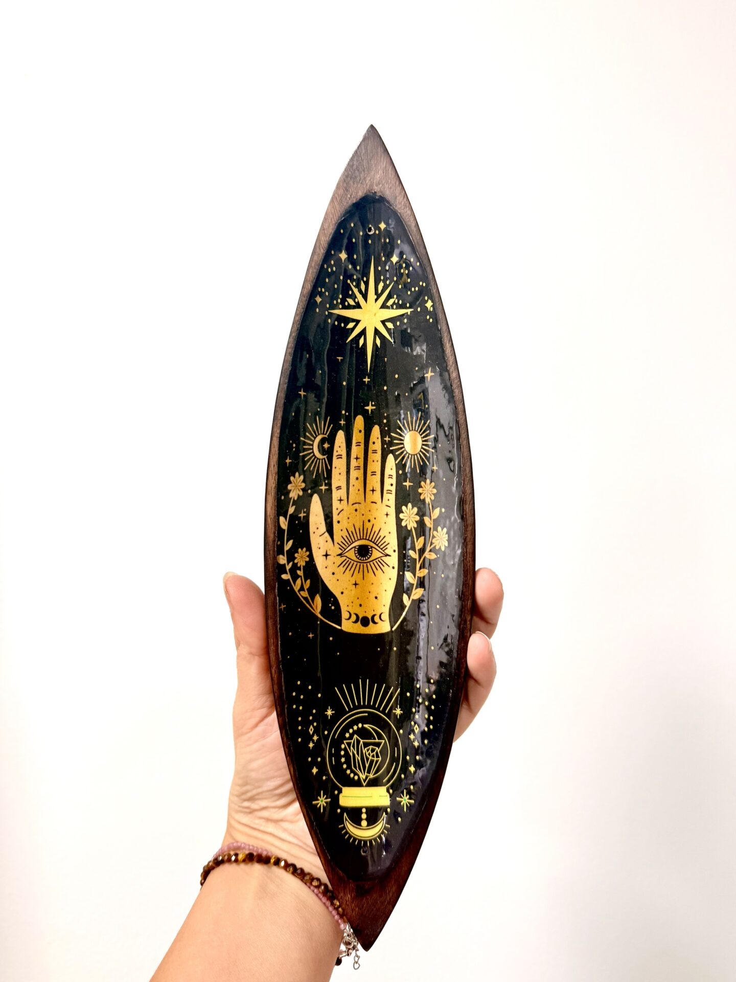 Bandeja - Porta incienso Hamsa Gold